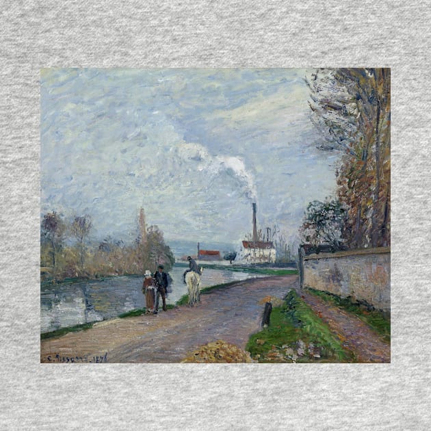 The Oise near Pontoise in Grey Weather by Camille Pissarro by Classic Art Stall